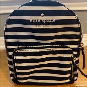 Kate Spade Black and White Striped Backpack